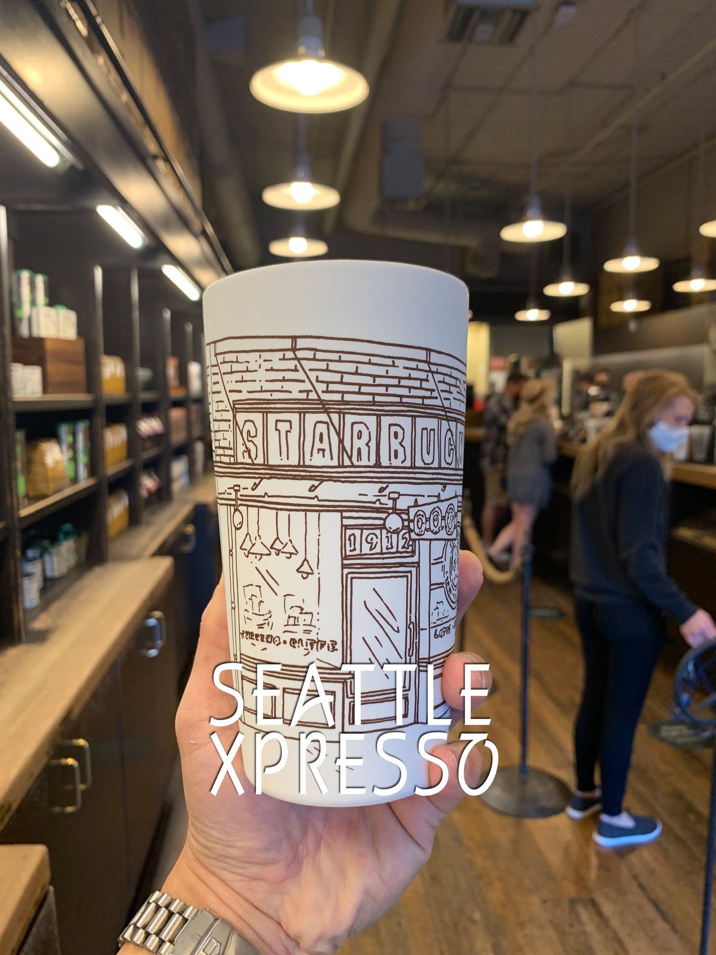 Starbucks Pike Place Storefront Soft Touch Ceramic Tumbler