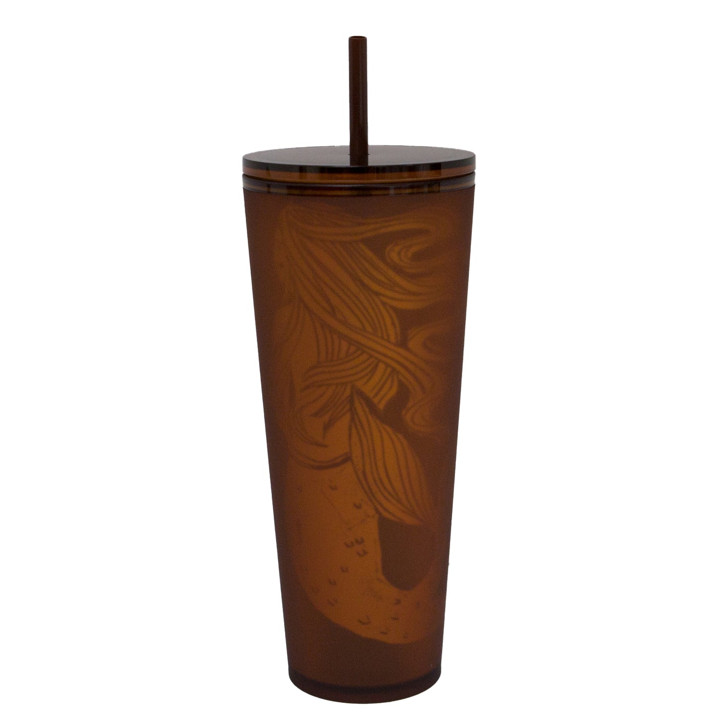 Starbucks Pike Place Amber Siren Soft Touch Plastic Cold Cup