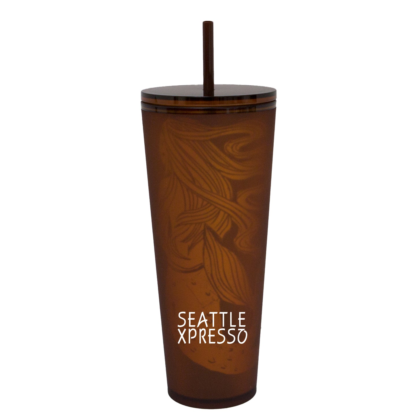 Starbucks Pike Place Amber Siren Soft Touch Plastic Cold Cup