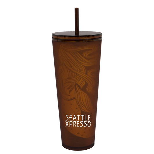 Starbucks Pike Place Amber Siren Soft Touch Plastic Cold Cup