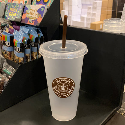 Starbucks Pike Place Plastic Reusable Cold Cup with Lid & Straw - 24 fl oz