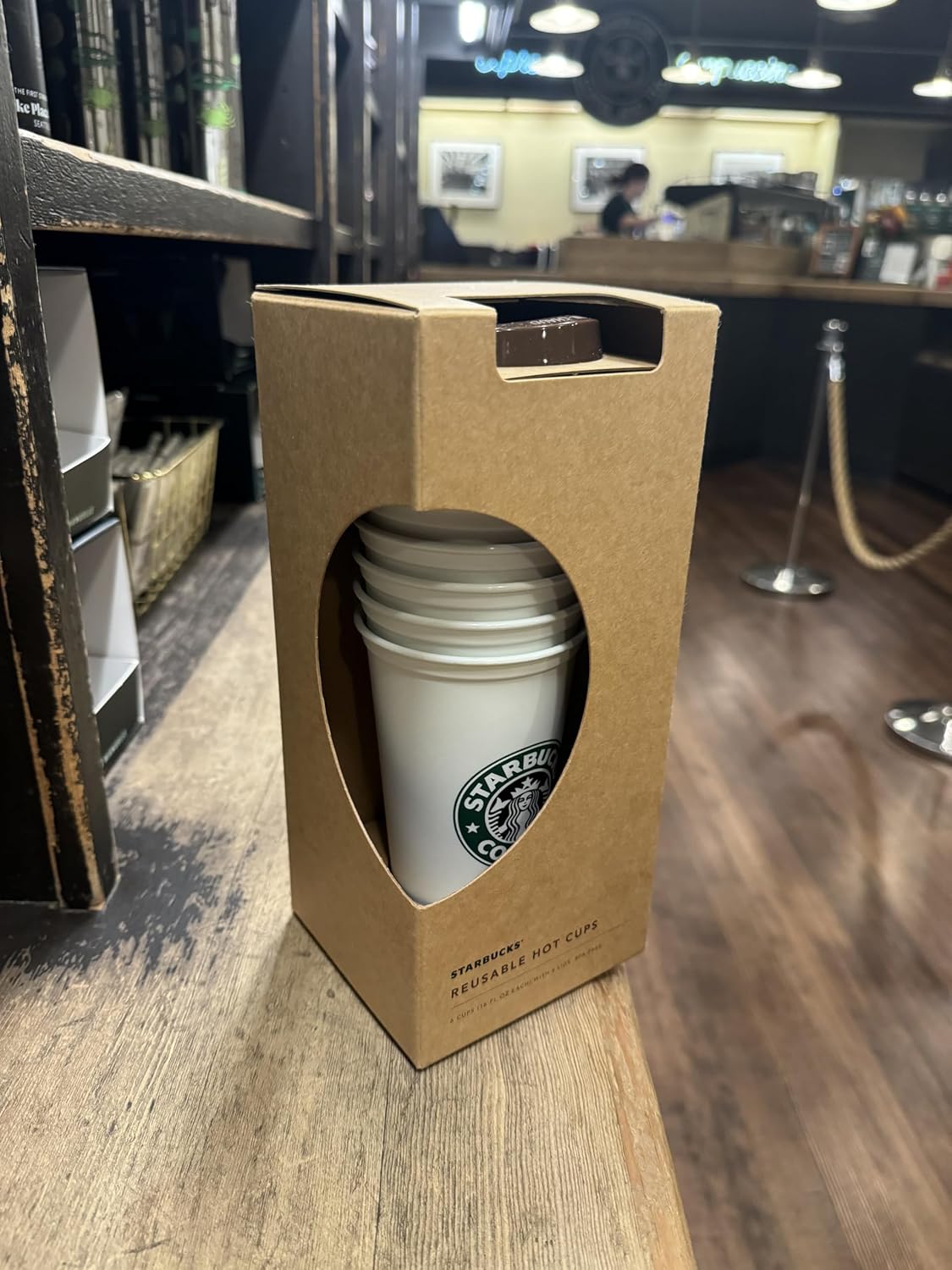 Starbucks Pike Place Market First Store Reusable Hot Cups with Lids, 6 Pack