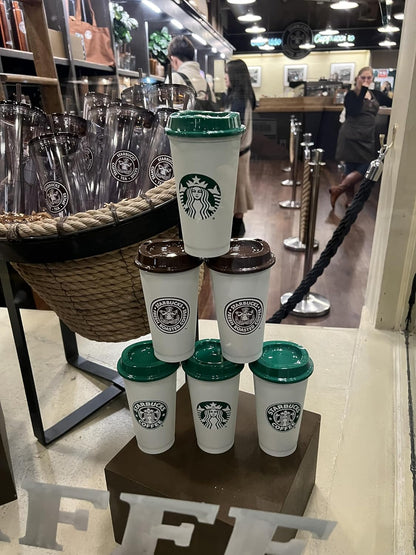 Starbucks Pike Place Market First Store Reusable Hot Cups with Lids, 6 Pack