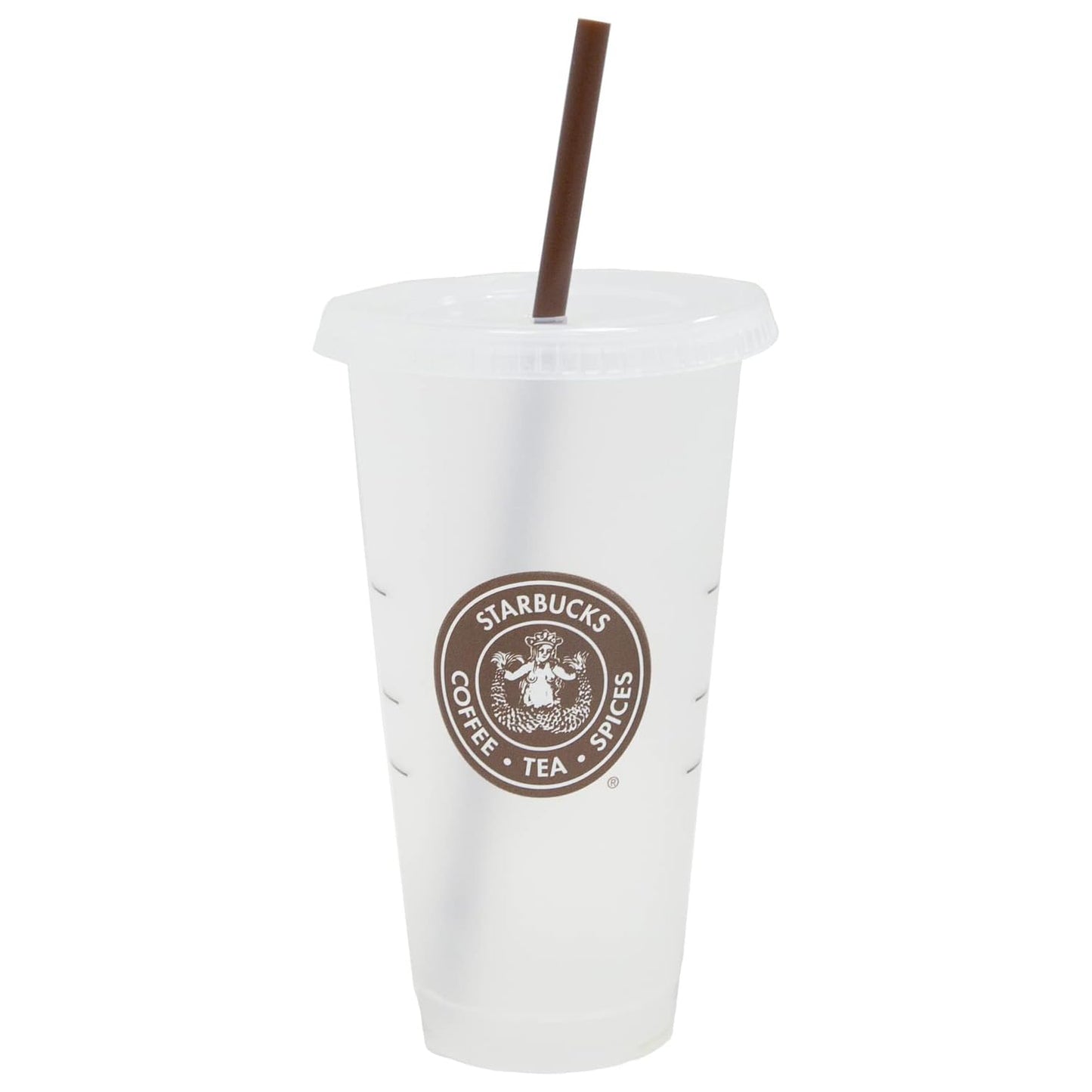 Starbucks Pike Place Plastic Reusable Cold Cup with Lid & Straw - 24 fl oz