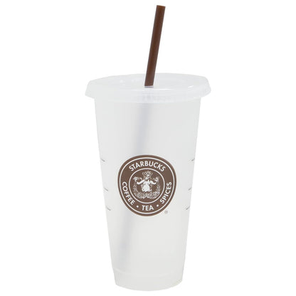 Starbucks Pike Place Plastic Reusable Cold Cup with Lid & Straw - 24 fl oz