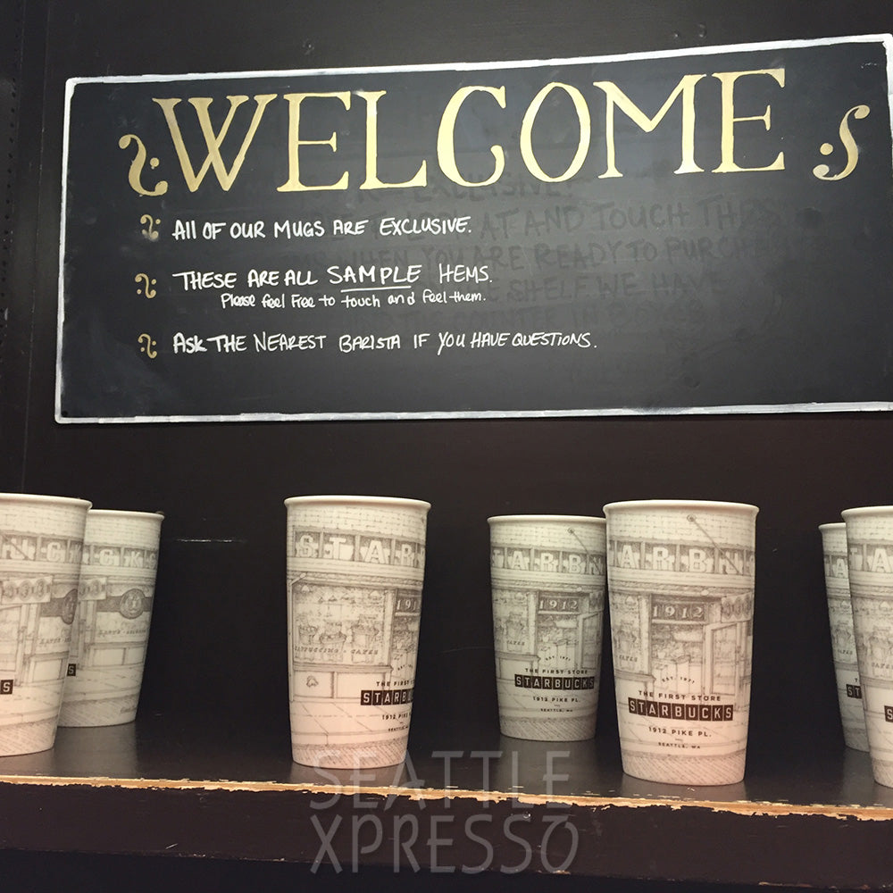 Starbucks Exclusive First Store Seattle Pike Place Brown Mug, Original Logo, 12 fl oz