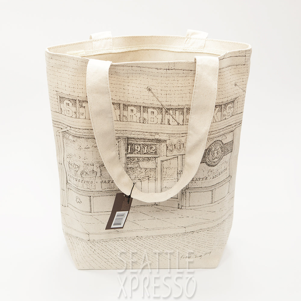 Starbucks Pike Place Sketch Canvas Tote Bag Seattle Xpresso