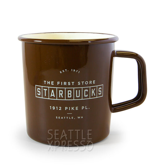 Starbucks Pike Place Enamel Brown Mug