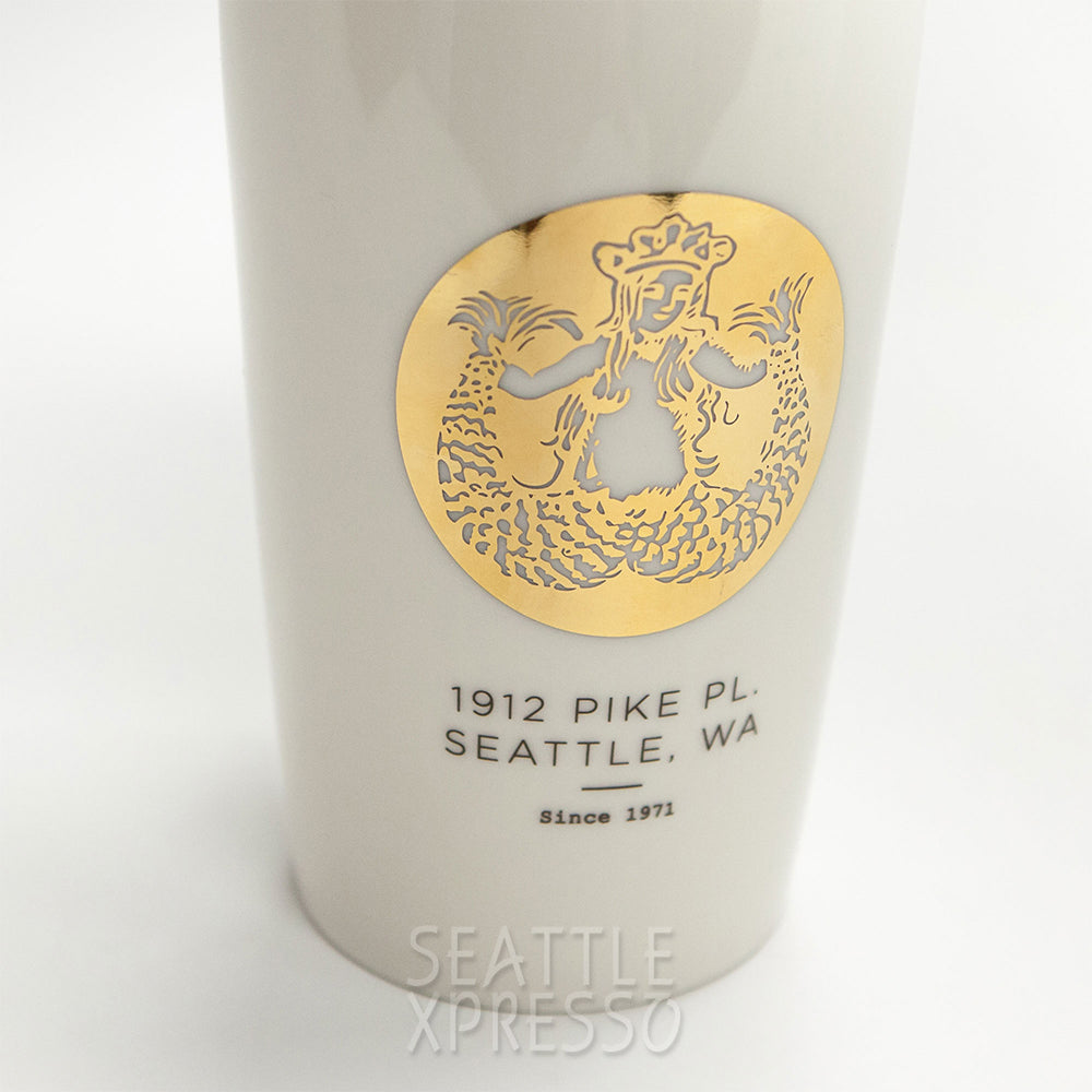 Starbucks Pike Place Gold Double Wall Ceramic Travel Mug